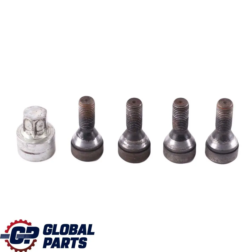 BMW X1 E60 E84 E87 E90 Set de quatre boulons roue noir avec adaptateur sécurité - SKU 2453959-2 - Numéro de pièce 2453959