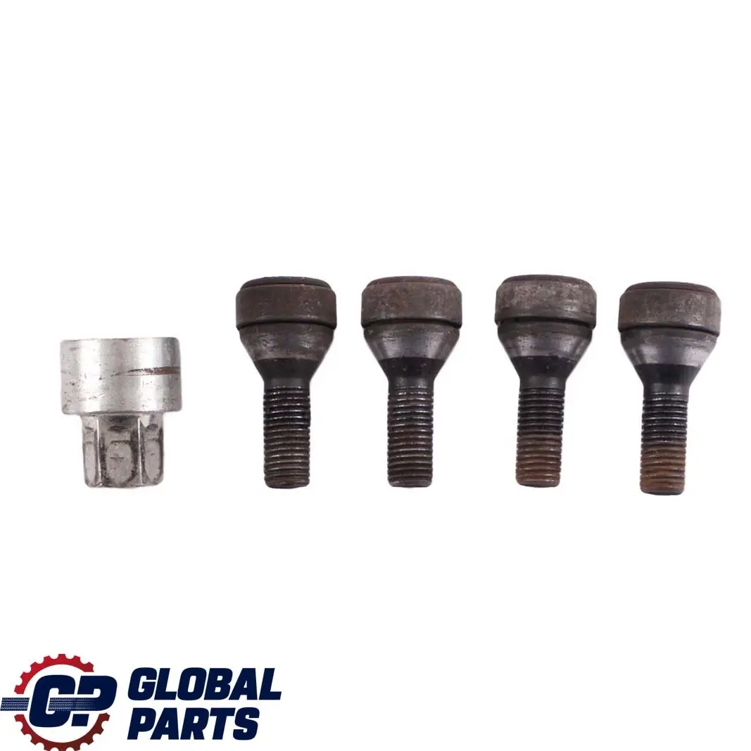 BMW X1 E60 E84 E87 E90 Set de quatre boulons roue noir avec adaptateur sécurité - SKU 2453959-2 - Numéro de pièce 2453959