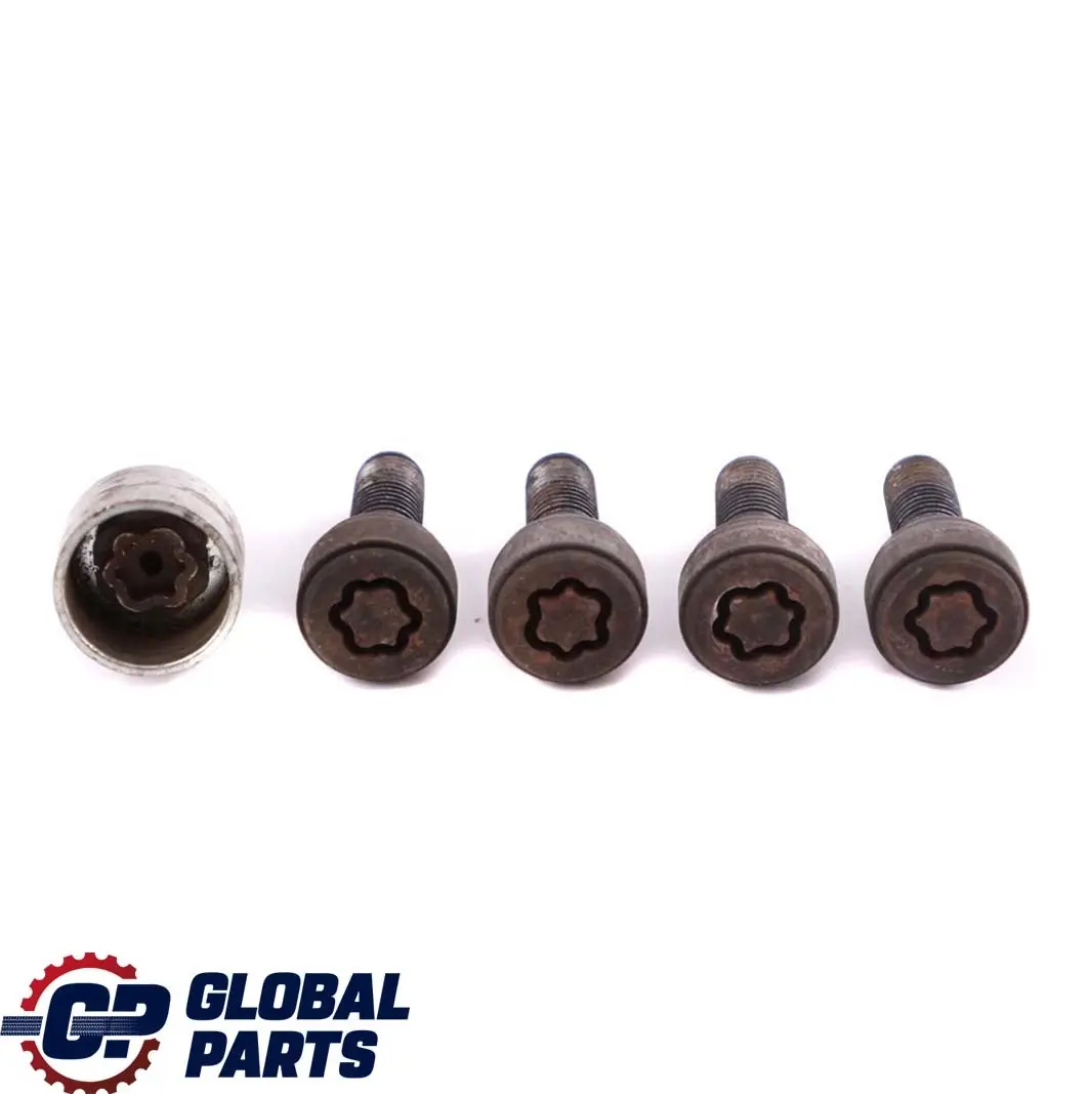 BMW X1 E60 E84 E87 E90 Set de quatre boulons roue noir avec adaptateur sécurité - SKU 2453959-2 - Numéro de pièce 2453959