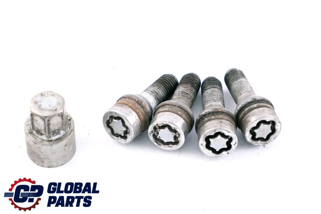 Bulloni Di Sicurezza BMW E60 E87 E90 Set Di Quattro Bulloni Ruota Con Adattatore per con numero di parte 2453959 Bulloni Di Sicurezza BMW E60 E87 E90 Set Di Quattro Bulloni Ruota Con Adattatore - SKU 2453959 - Numero di parte 2453959