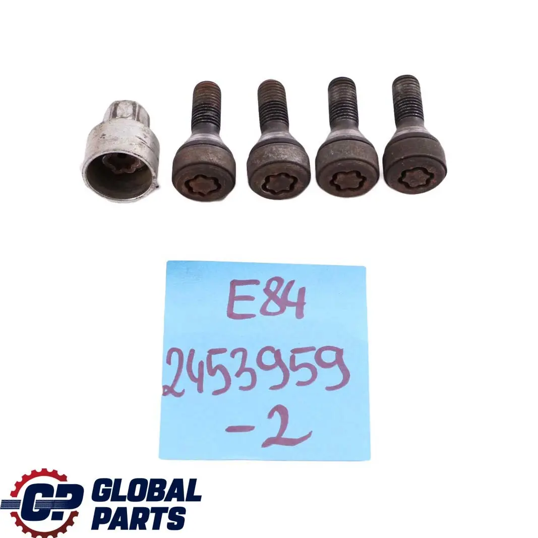 Security Lock Bolts BMW E60 E87 E90 Set Of Four Wheel Bolt With Adapter to with Part number 2453959 Security Lock Bolts BMW E60 E87 E90 Set Of Four Wheel Bolt With Adapter - SKU 2453959 - Part number 2453959
