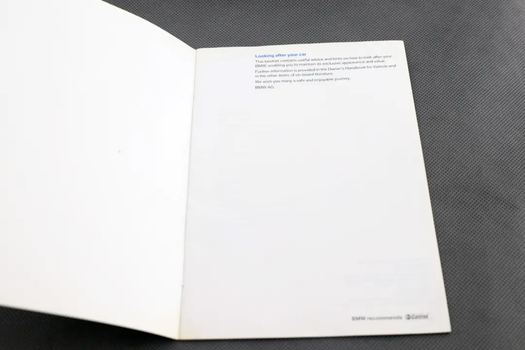 Pflegehinweise Englisch ALLE MODELLE 0141 für BMW 1 3 5 er E60 E81 E87 E90 mit Teilenummer 2600129 BMW 1 3 5 er E60 E81 E87 E90 Pflegehinweise Englisch ALLE MODELLE 0141 - SKU 2600129 - Teilenummer 2600129