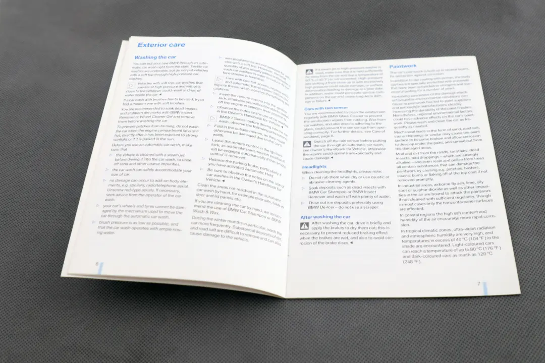 BMW 1 3 5 Series E60 E81 E87 E90 Book Looking After Your Car Care Tips English - SKU 2600129 - Part number 2600129
