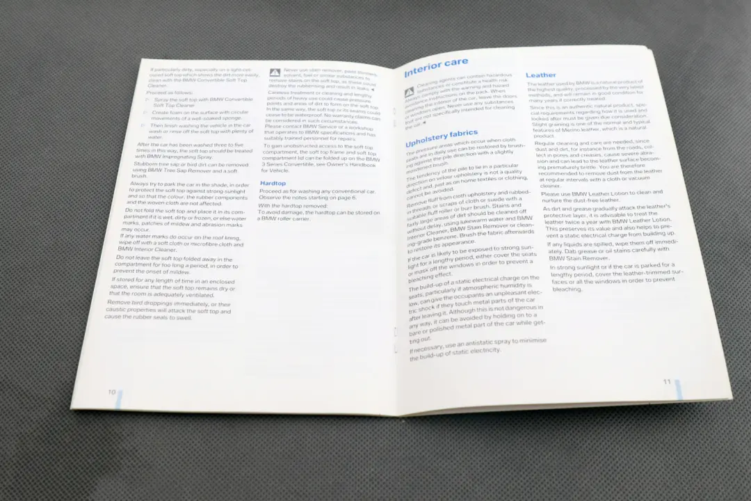 Pflegehinweise Englisch ALLE MODELLE 0141 für BMW 1 3 5 er E60 E81 E87 E90 mit Teilenummer 2600129 BMW 1 3 5 er E60 E81 E87 E90 Pflegehinweise Englisch ALLE MODELLE 0141 - SKU 2600129 - Teilenummer 2600129