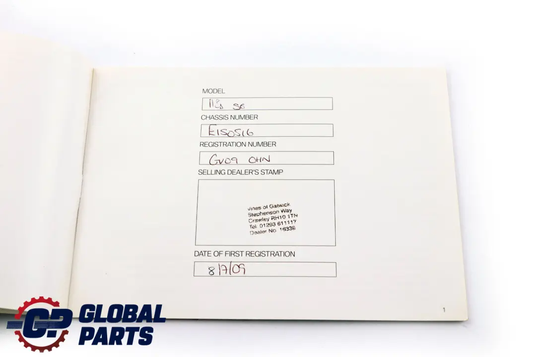 BMW 1 Series E81 E87 LCI Owner's Handbook iDrive Book Set Pouch Case Wallet - SKU 2601721 - Part number 2601721