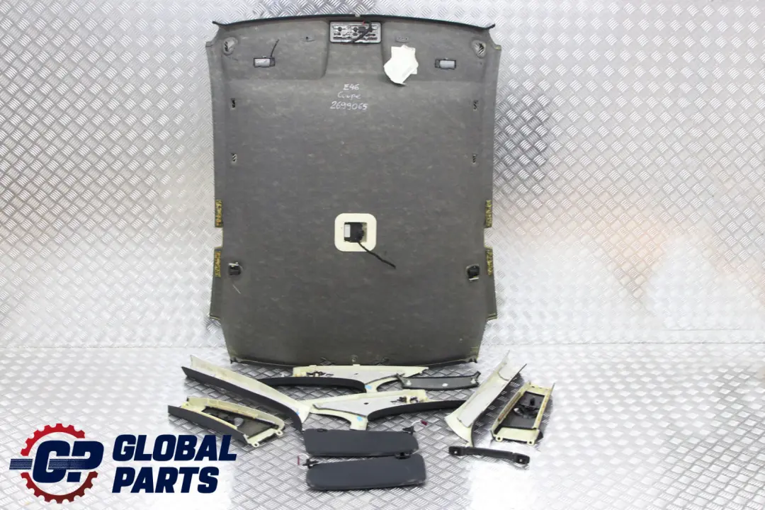 Complete Headlining Roof Lining Black + Pillars Handles to BMW 3 Series E46 Coupe with Part number 2699065 BMW 3 Series E46 Coupe Complete Headlining Roof Lining Black + Pillars Handles - SKU 2699065 - Part number 2699065
