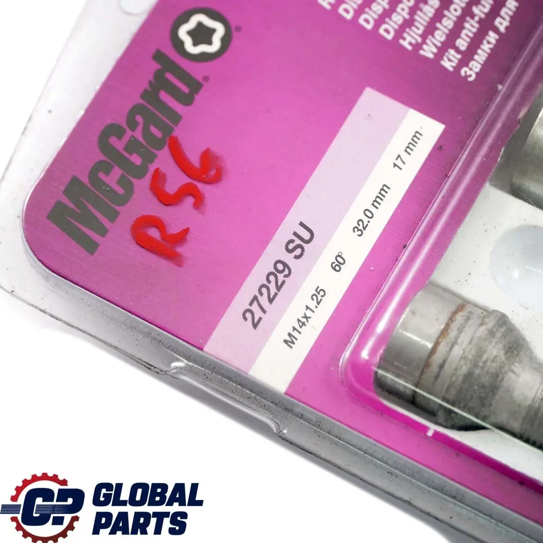 Set Locking Wheel Bolt Locks Security Nut McGard M14x1.25 27229 SU to Mini F56 with Part number 27229SU Mini F56 Set Locking Wheel Bolt Locks Security Nut McGard M14x1.25 27229 SU - SKU 27229SU - Part number 27229SU