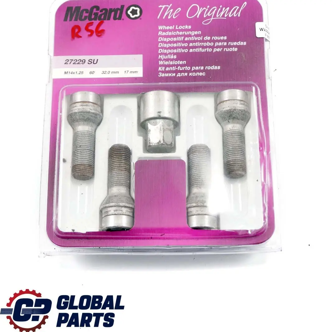 Lot Radschraubensicherung Mcgard M14x1.25 27229 Su pour Mini Cooper F56 à propos du numéro de pièce 27229SU Mini Cooper F56 Lot Radschraubensicherung Mcgard M14x1.25 27229 Su - SKU 27229SU - Numéro de pièce 27229SU