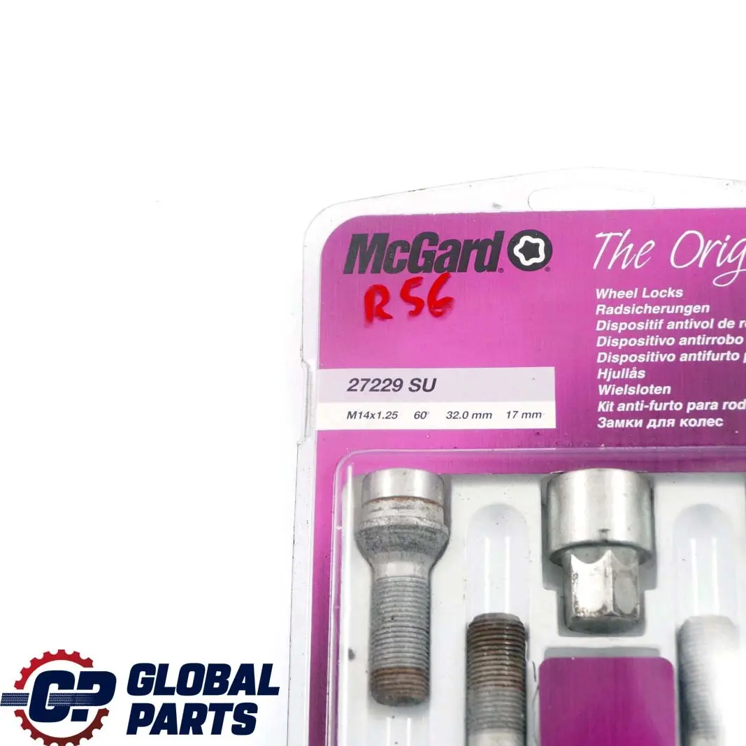 Set Locking Wheel Bolt Locks Security Nut McGard M14x1.25 27229 SU to Mini F56 with Part number 27229SU Mini F56 Set Locking Wheel Bolt Locks Security Nut McGard M14x1.25 27229 SU - SKU 27229SU - Part number 27229SU