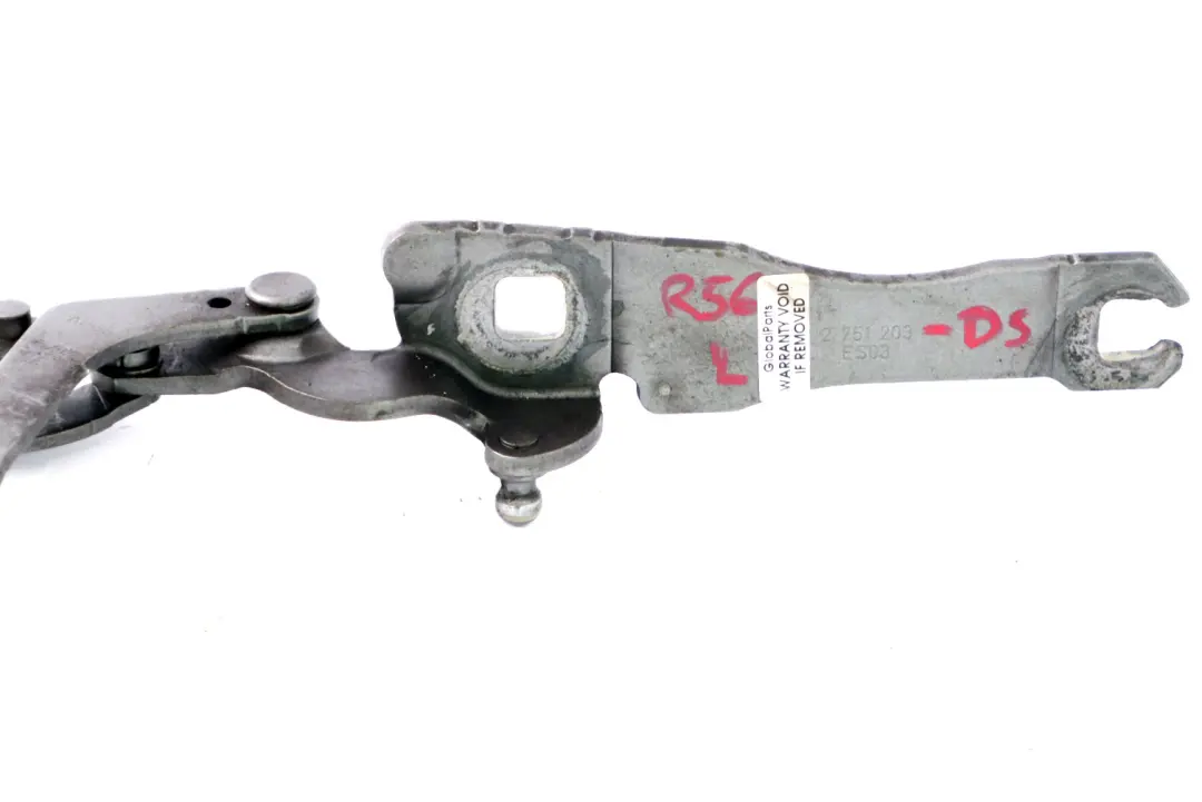 Bisagra izquierda del capo Dark Silver para Mini Cooper R55 R56 R57 con número de pieza 2751203 Mini Cooper R55 R56 R57 Bisagra izquierda del capo Dark Silver - SKU 2751203-DS - Número de pieza 2751203