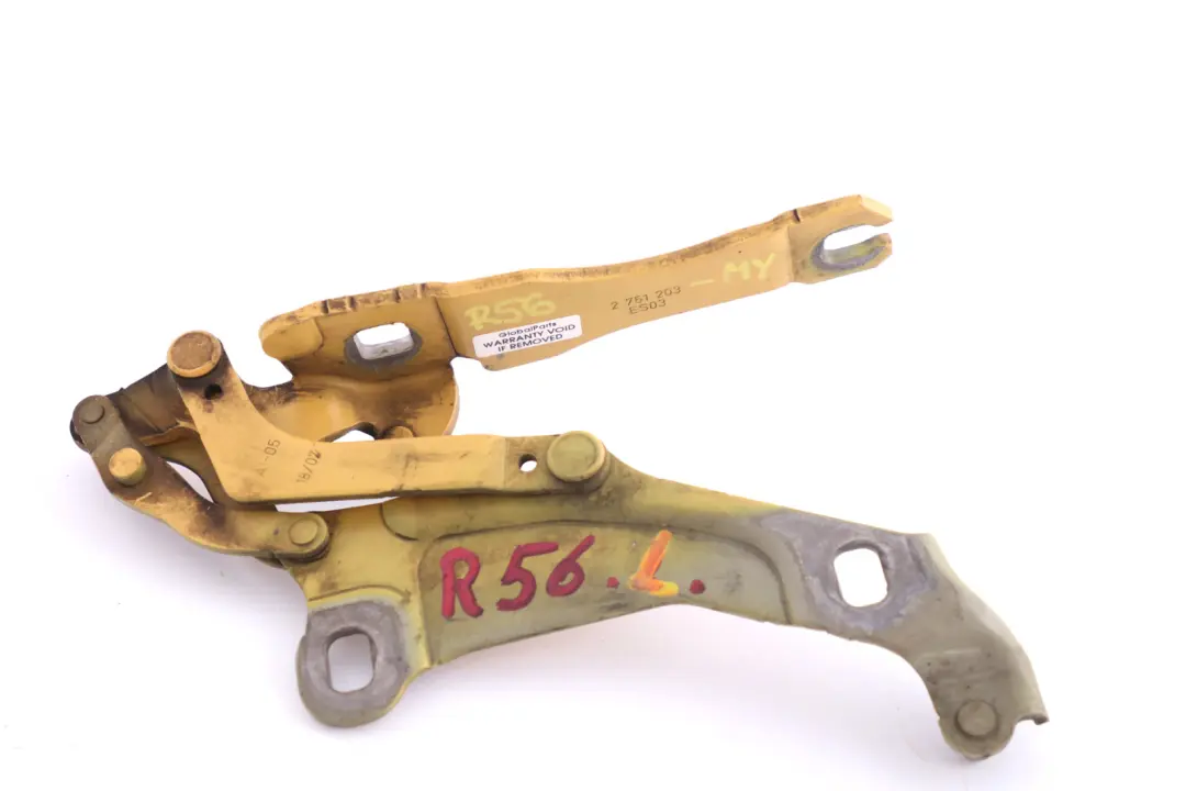 Zawias klapy maski silnika lewy do MINI R55 R56 o numerze 2751203 MINI R55 R56 Zawias klapy maski silnika lewy - SKU 2751203-MY - Numer Części 2751203