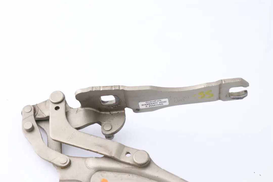 Capo Motor Izquierdo Bisagra Capo Sparkling Silver Metallic para Mini R55 R56 con número de pieza 7211639 Mini R55 R56 Capo Motor Izquierdo Bisagra Capo Sparkling Silver Metallic - SKU 2751203-SS - Número de pieza 7211639