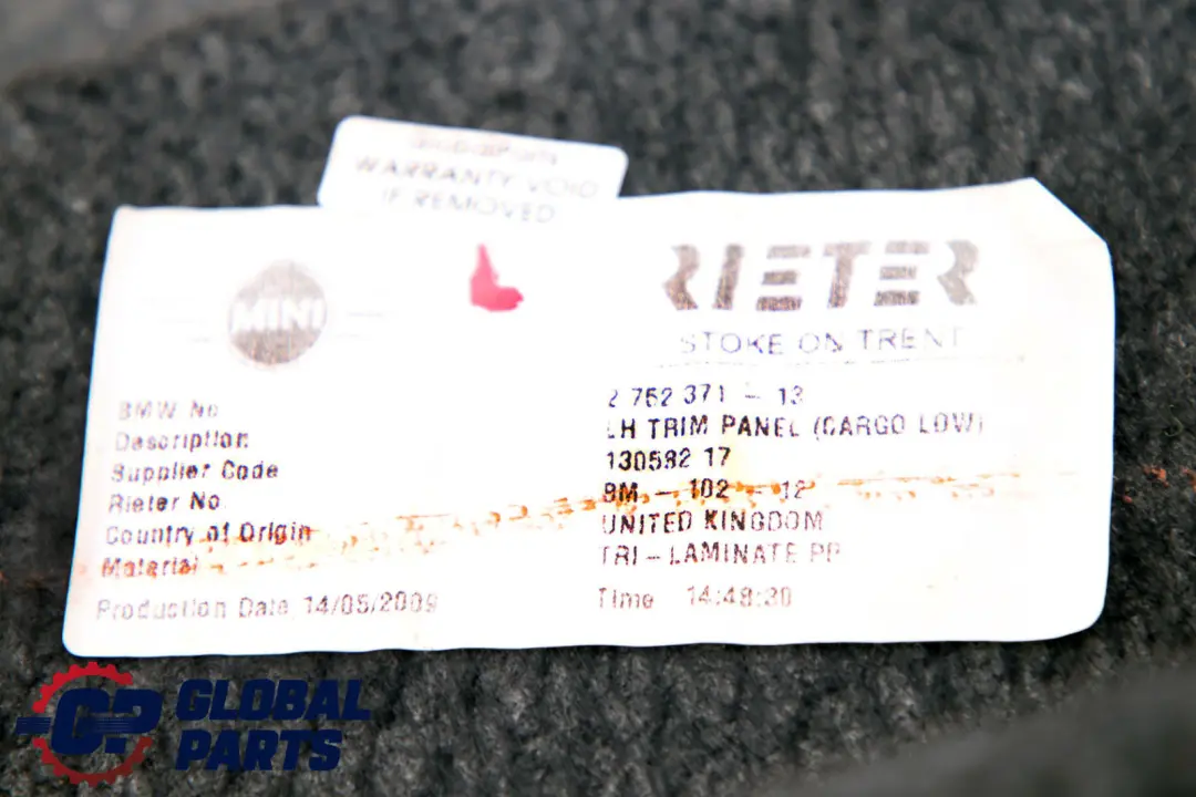 Verkleidung Gepäckraum links für BMW MINI Cooper One R56 R56 LCI mit Teilenummer 2752371 BMW MINI Cooper One R56 R56 LCI Verkleidung Gepäckraum links - SKU 2752371 - Teilenummer 2752371
