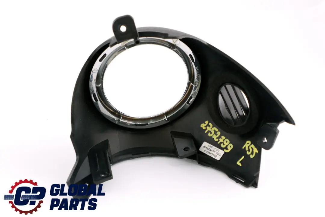 Embellecedor Salida Aire Salpicadero Izquierda Cromo para Mini R55 R56 R57 R59 LCI con número de pieza 2752799 Mini R55 R56 R57 R59 LCI Embellecedor Salida Aire Salpicadero Izquierda Cromo - SKU 2752799 - Número de pieza 2752799