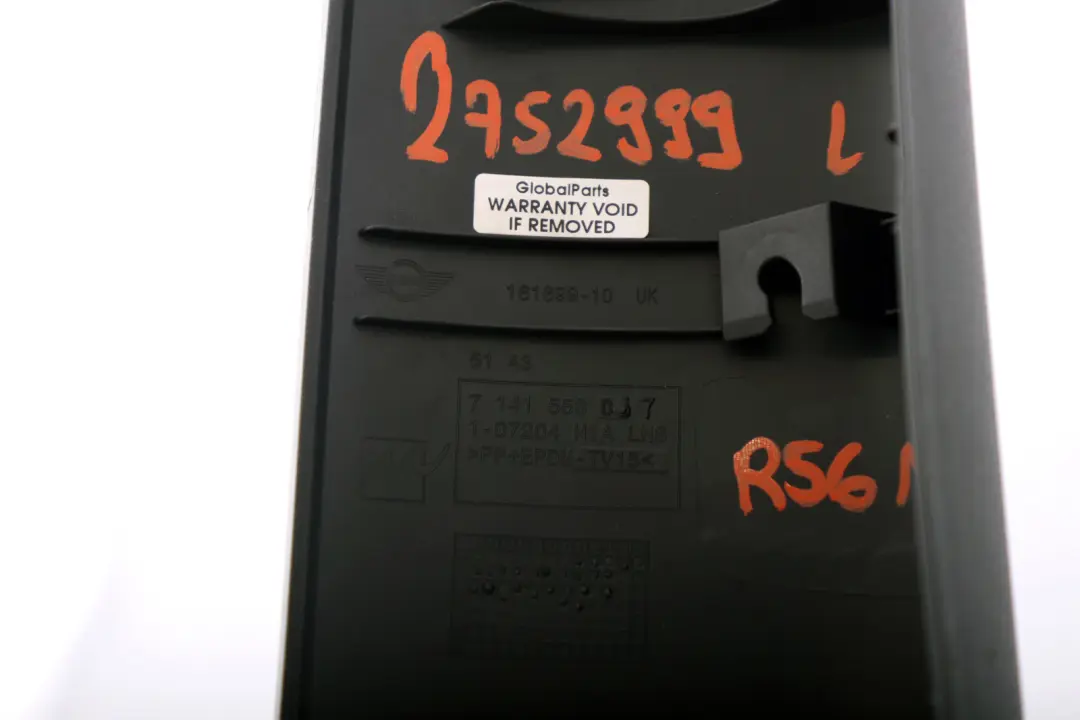 Mini R55 R56 LCI Tapa Columna A Izquierda Negro Carbono - SKU 2752999 - Número de pieza 2756769