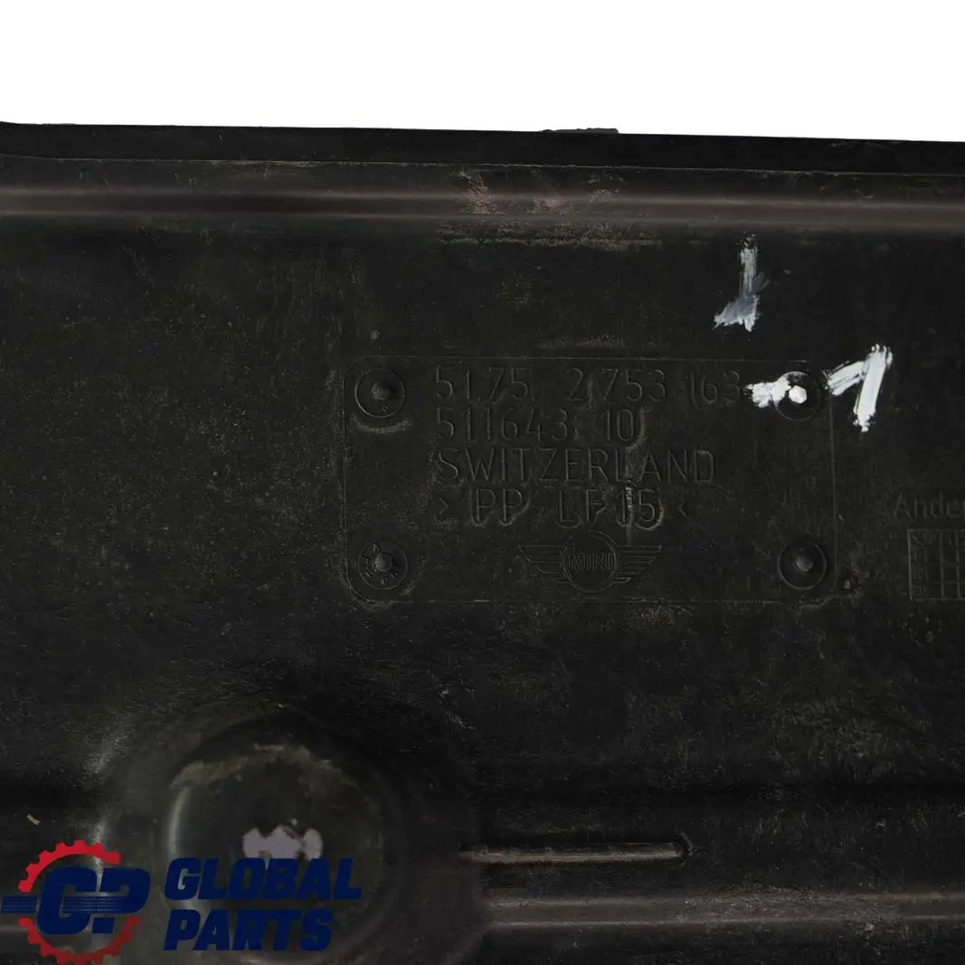 Protezione Sottoscocca Pannello sotto Motore SX per Mini Cooper R56 con numero di parte 2753163 Mini Cooper R56 Protezione Sottoscocca Pannello sotto Motore SX - SKU 2753163-1 - Numero di parte 2753163