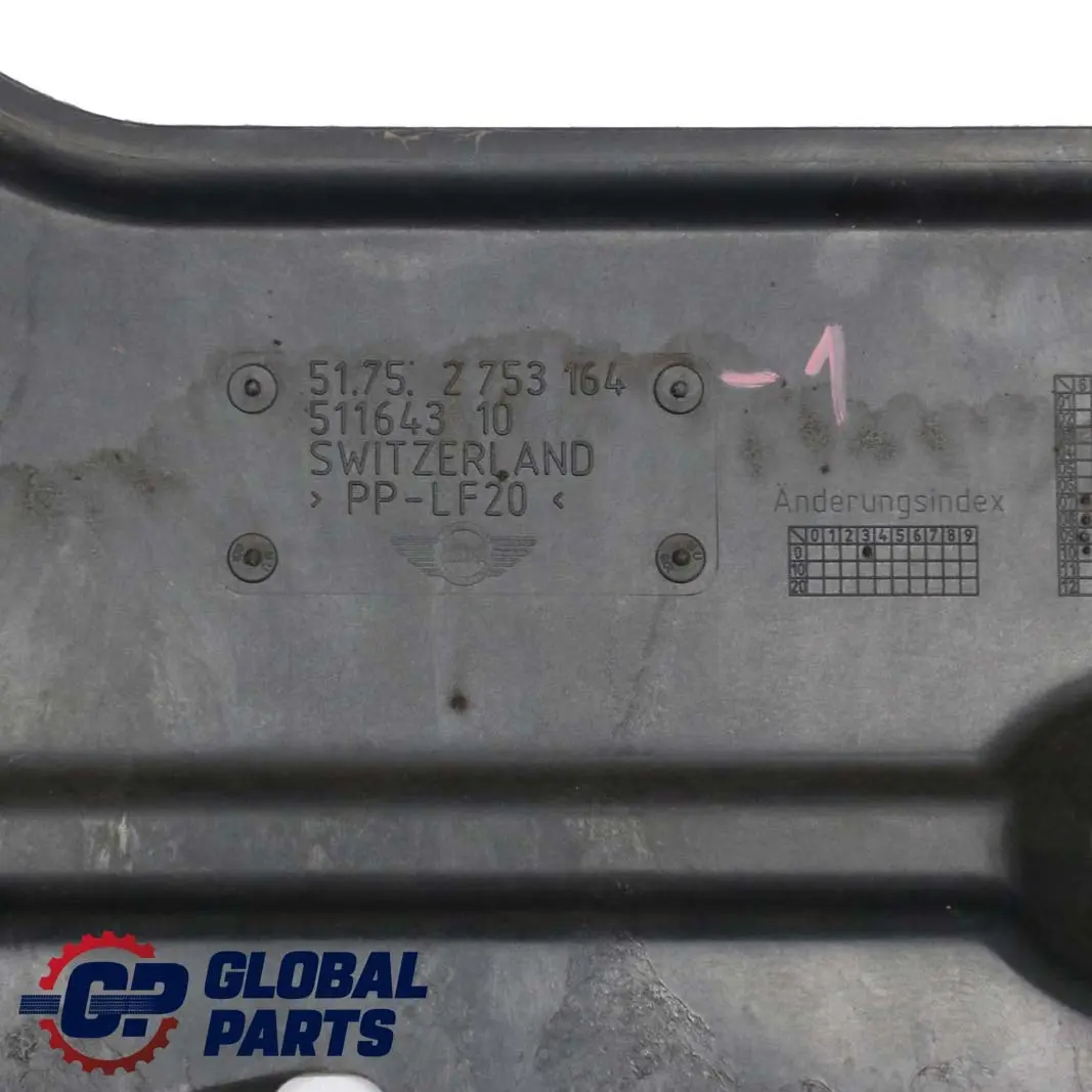Mini Cooper R56 1 Cubierta de panel de bajos Panel de deslizamiento derecho - SKU 2753164-1 - Número de pieza 2753164