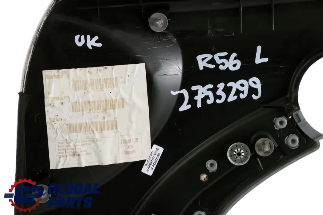 Front Left N/S Door Card Trim Panel Gotham Grey to BMW Mini Cooper R55 R56 R57 with Part number 2753299 BMW Mini Cooper R55 R56 R57 Front Left N/S Door Card Trim Panel Gotham Grey - SKU 2753299 - Part number 2753299