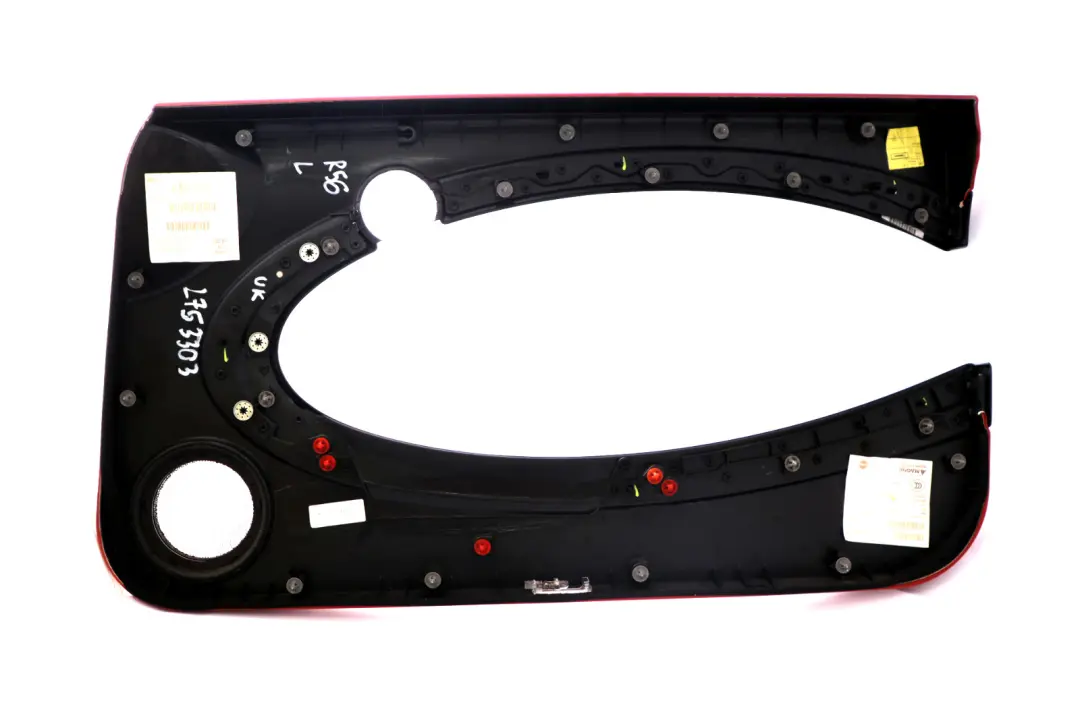 *BMW Mini Cooper R56 R57 Türverkleidung Links Redwood Red Rot Chrom für mit Teilenummer 2753303 *BMW Mini Cooper R56 R57 Türverkleidung Links Redwood Red Rot Chrom - SKU 2753303 - Teilenummer 2753303