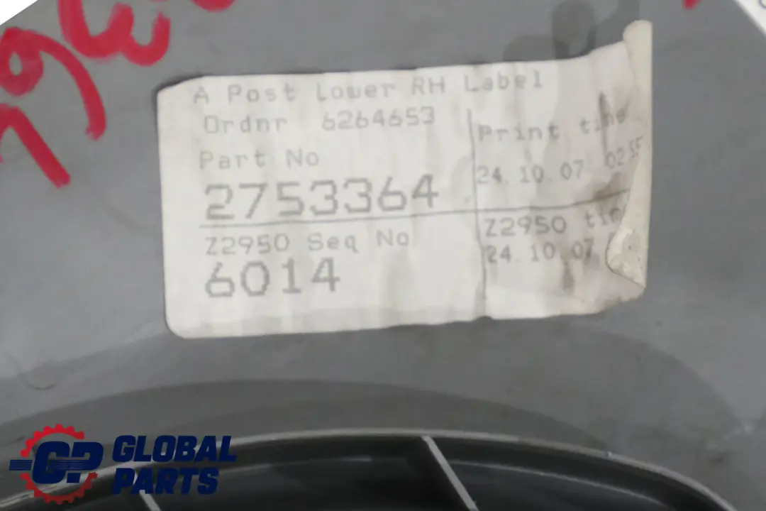 Lateral Trim Panel Bottom Front Kick Right O/S Grey to BMW Mini Cooper R56 with Part number 2753364 BMW Mini Cooper R56 Lateral Trim Panel Bottom Front Kick Right O/S Grey - SKU 2753364 - Part number 2753364