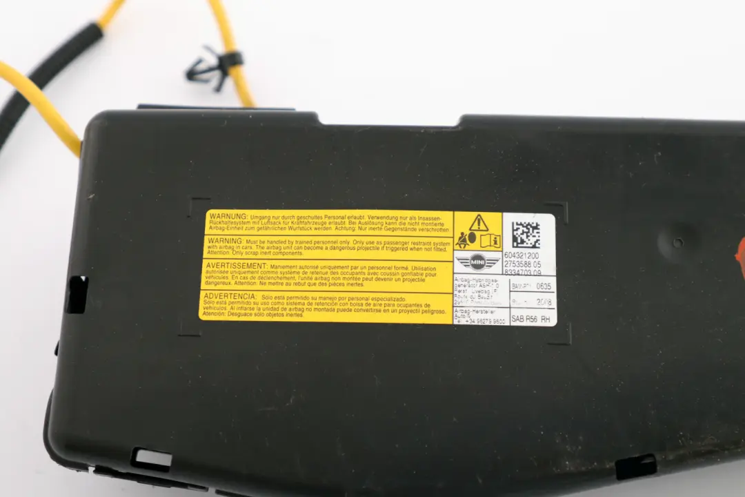 Asiento Delantero Lado Módulo De Aire Derecho para Mini R55 R56 R57 con número de pieza 2753588 Mini R55 R56 R57 Asiento Delantero Lado Módulo De Aire Derecho - SKU 2753588 - Número de pieza 2753588