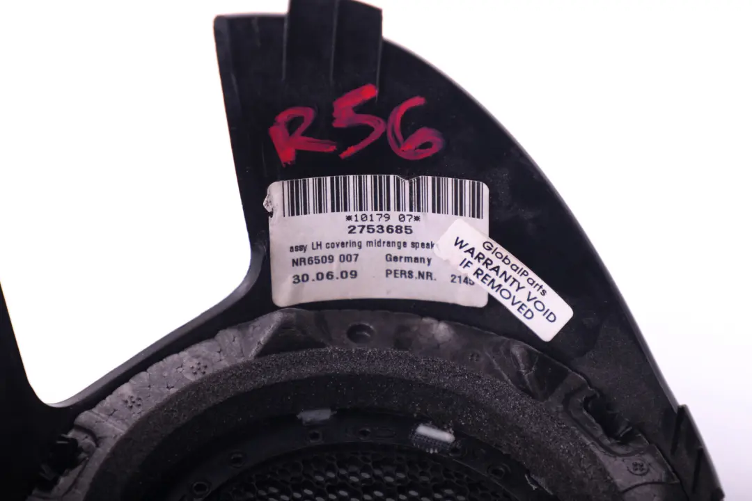 Mini Cooper R56 R55 R57 R58 Embelecedor Cubierta Altavoz Izquierdo Plata - SKU 2753685 - Número de pieza 2753685