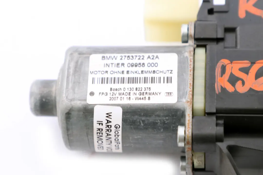 Conductor Lado Derecho Elevalunas El?ctrico Motor Puerta para Mini Cooper R55 R56 con número de pieza 2753722 Mini Cooper R55 R56 Conductor Lado Derecho Elevalunas El?ctrico Motor Puerta - SKU 2753722 - Número de pieza 2753722