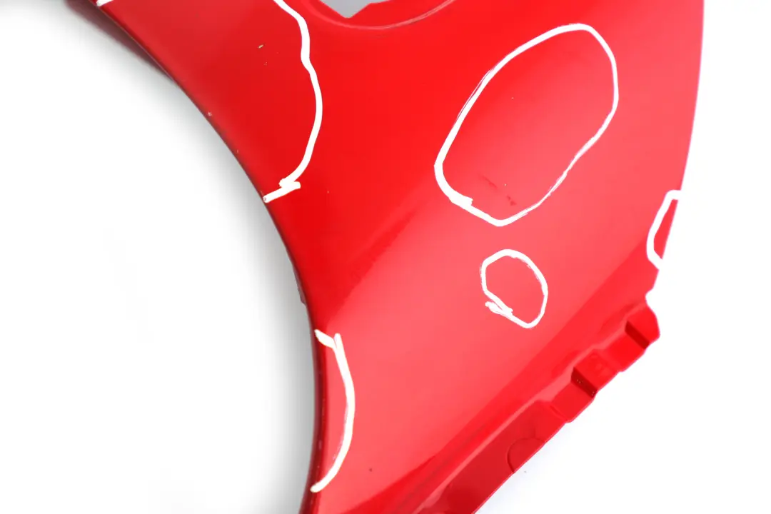 Side Panel Front Left Wing N/S Chili Red 851 to BMW MINI Cooper 9 R55 R56 R57 R58 with Part number 2754725 BMW MINI Cooper 9 R55 R56 R57 R58 Side Panel Front Left Wing N/S Chili Red 851 - SKU 2754725-CHRED9 - Part number 2754725