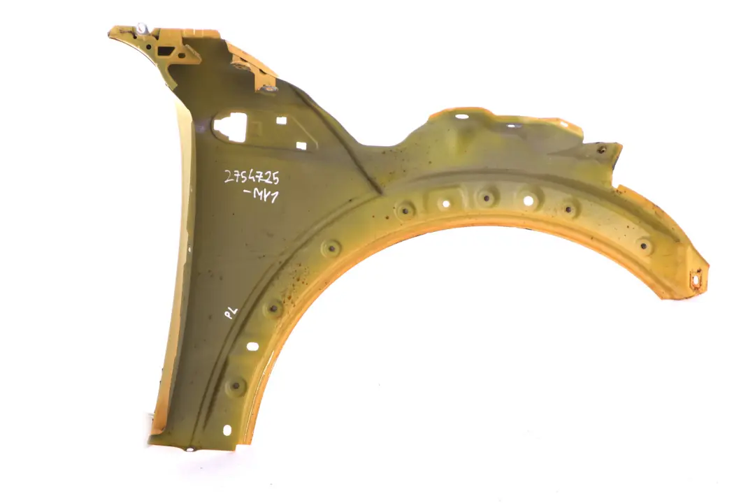 Side Panel Front Left Wing N/S Mellow Yellow A58 to BMW MINI Cooper R55 R56 R57 1 with Part number 2754725 BMW MINI Cooper R55 R56 R57 1 Side Panel Front Left Wing N/S Mellow Yellow A58 - SKU 2754725-MY1 - Part number 2754725
