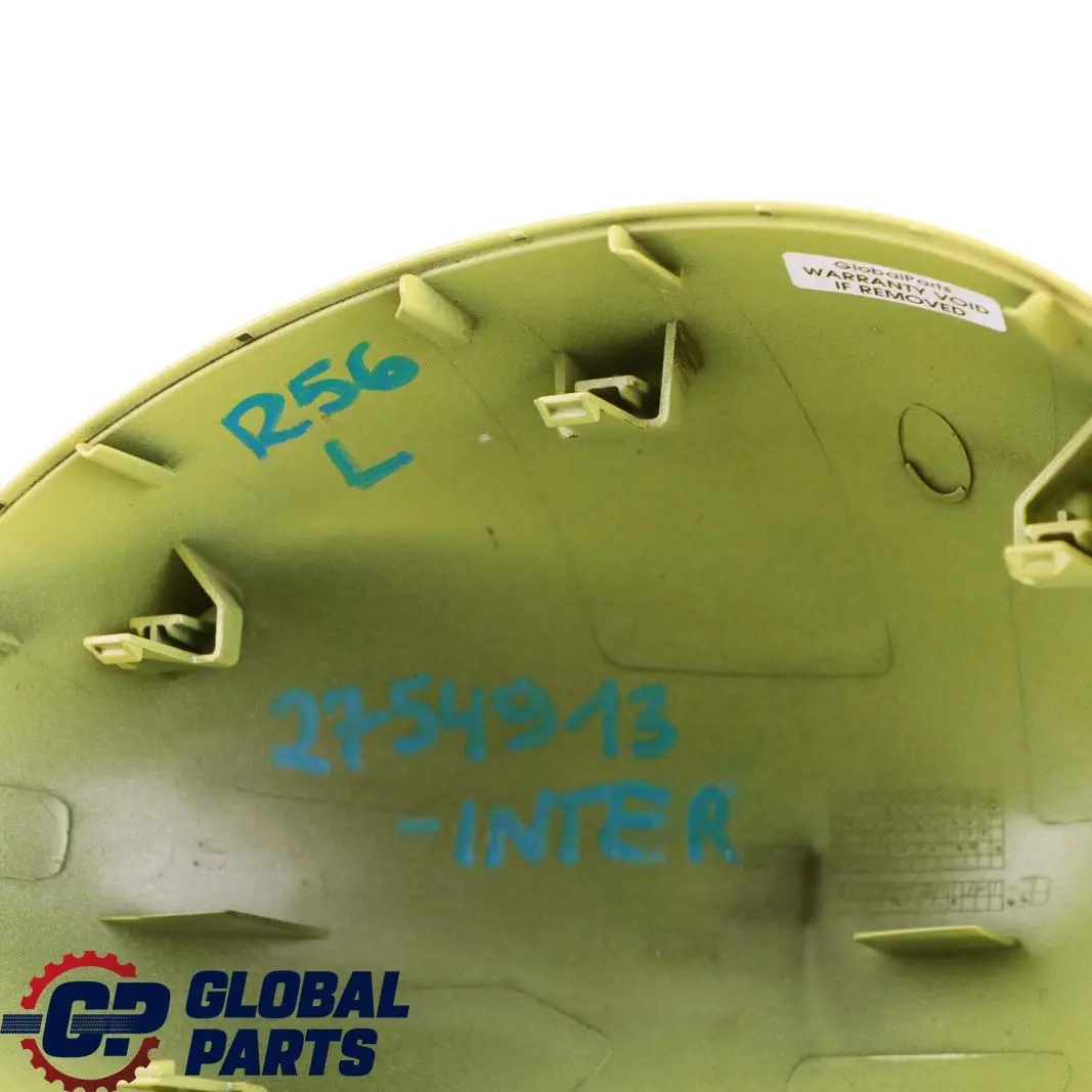 Casing Left Wing Mirror N/S Interchange Yellow A95 to Mini Cooper R55 R56 Cover with Part number 2754913 Mini Cooper R55 R56 Cover Casing Left Wing Mirror N/S Interchange Yellow A95 - SKU 2754913-INTER - Part number 2754913