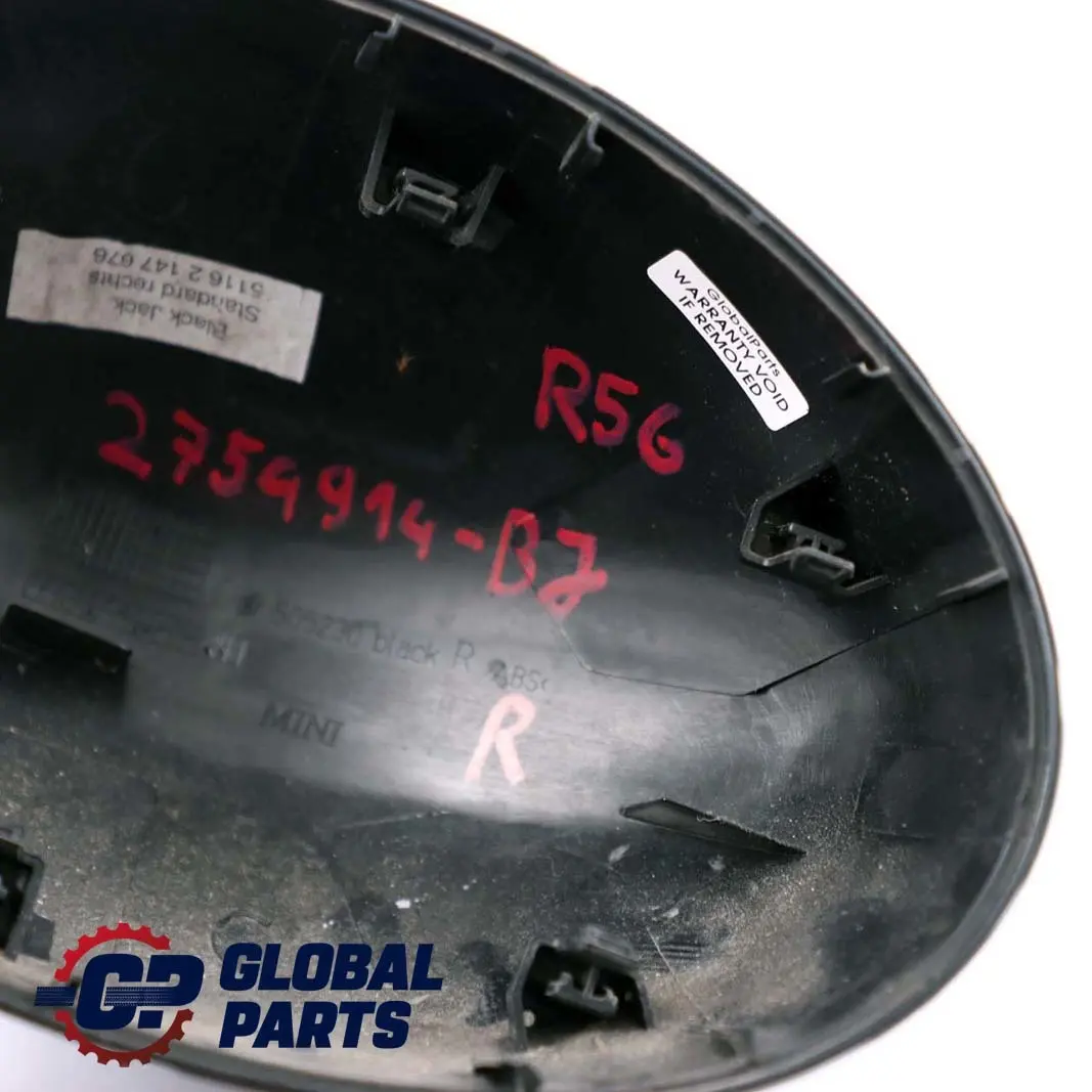 Cap Casing Right O/S Wing Mirror Black Jack to BMW Mini Cooper R55 R56 R60 Cover with Part number 2754914 BMW Mini Cooper R55 R56 R60 Cover Cap Casing Right O/S Wing Mirror Black Jack - SKU 2754914-BJ - Part number 2754914