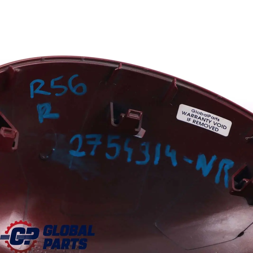 Cap Casing Right Mirror Wing Nightfire Red 857 to BMW Mini R55 R56 R60 Cover with Part number 2754914 BMW Mini R55 R56 R60 Cover Cap Casing Right Mirror Wing Nightfire Red 857 - SKU 2754914-NR - Part number 2754914