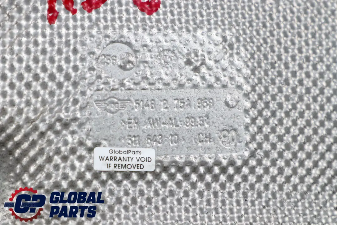 BMW Mini Cooper S R56 R57 Rear Silencer Heat Insulation Panel Cover - SKU 2754958 - Part number 2754958