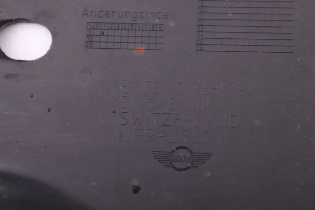 Underside Underbody Panelling Cover Panel Right O/S to BMW Mini R55 R56 with Part number 2755792 BMW Mini R55 R56 Underside Underbody Panelling Cover Panel Right O/S - SKU 2755792 - Part number 2755792