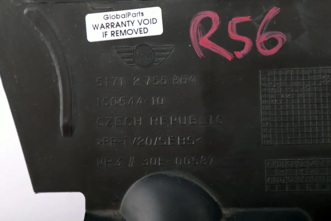 Couverture de Compartiment Moteur pour Mini Cooper One R55 R56 R57 LCI à propos du numéro de pièce 2755864 Mini Cooper One R55 R56 R57 LCI Couverture de Compartiment Moteur - SKU 2755864 - Numéro de pièce 2755864