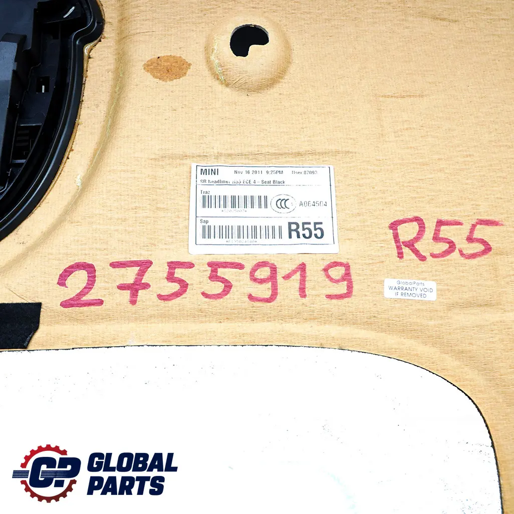 Mini Cooper R55 Clubman Roof Lining Roofliner Sunroof Carbon Black - SKU 2755919 - Part number 2755919