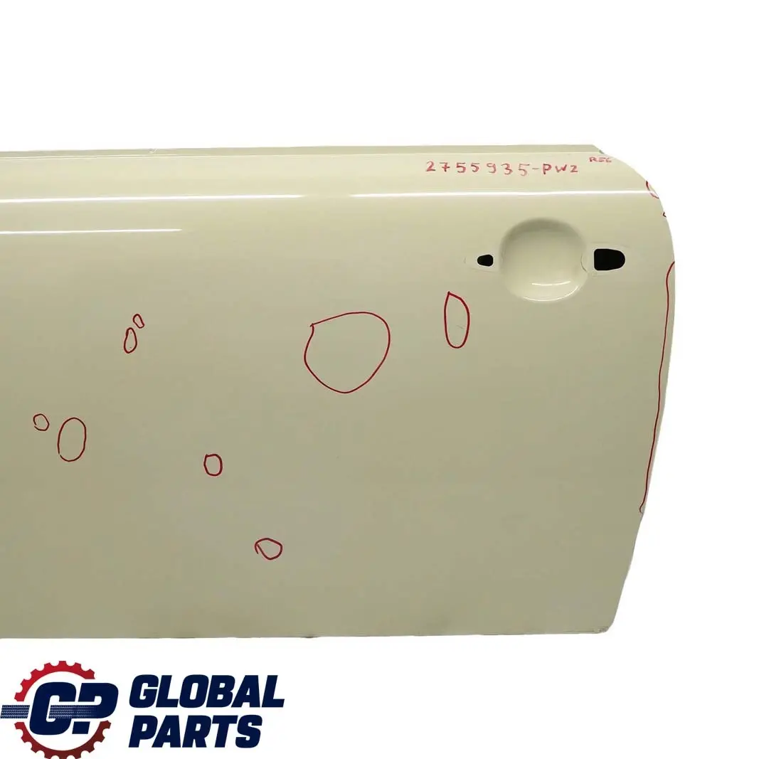 Door Front Left N/S Pepper White - 850 to Mini Cooper 2 R55 R56 R57 R58 R59 with Part number 2755935 Mini Cooper 2 R55 R56 R57 R58 R59 Door Front Left N/S Pepper White - 850 - SKU 2755935-PW2 - Part number 2755935