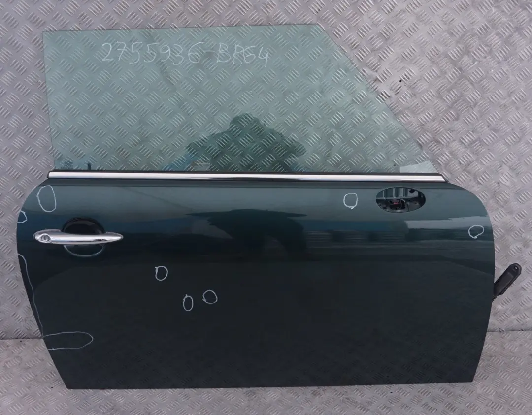 Tür vorne rechts British Racing Green - A67 für Mini Cooper R55 R56 R57 mit Teilenummer 2755936 Mini Cooper R55 R56 R57 Tür vorne rechts British Racing Green - A67 - SKU 2755936-BRG4 - Teilenummer 2755936