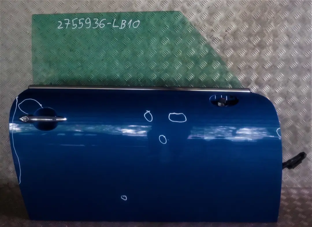Beifahrer Tür vorne rechts Lightning Blue für BMW MINI Cooper R55 R56 R57 R58 R59 mit Teilenummer 2755936 BMW MINI Cooper R55 R56 R57 R58 R59 Beifahrer Tür vorne rechts Lightning Blue - SKU 2755936-LB10 - Teilenummer 2755936