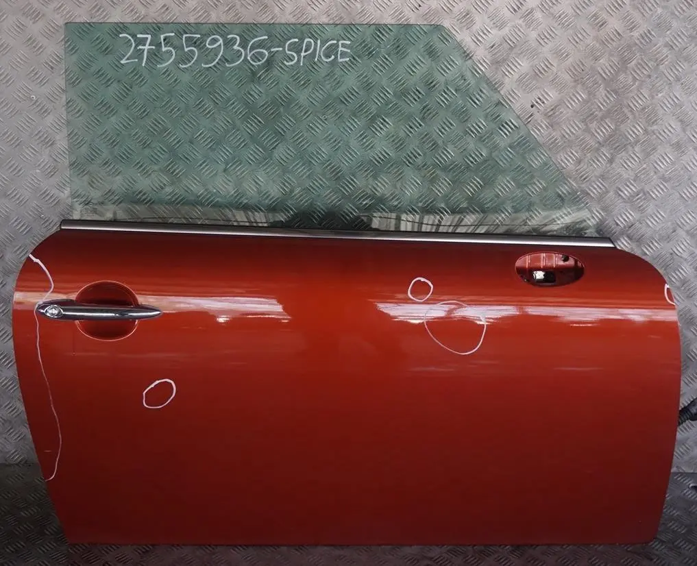 Door Front Right O/S Spice Orange - B23 to Mini Cooper R55 R56 R57 R58 R59 with Part number 2755936 Mini Cooper R55 R56 R57 R58 R59 Door Front Right O/S Spice Orange - B23 - SKU 2755936-SPICE - Part number 2755936