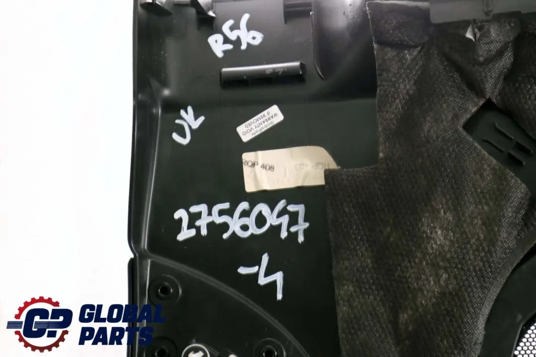 Mini Cooper One R56 Lateral Interior Trim Panel Cuarto Trasero Izquierdo Negro - SKU 2756047-4 - Número de pieza 51432756047