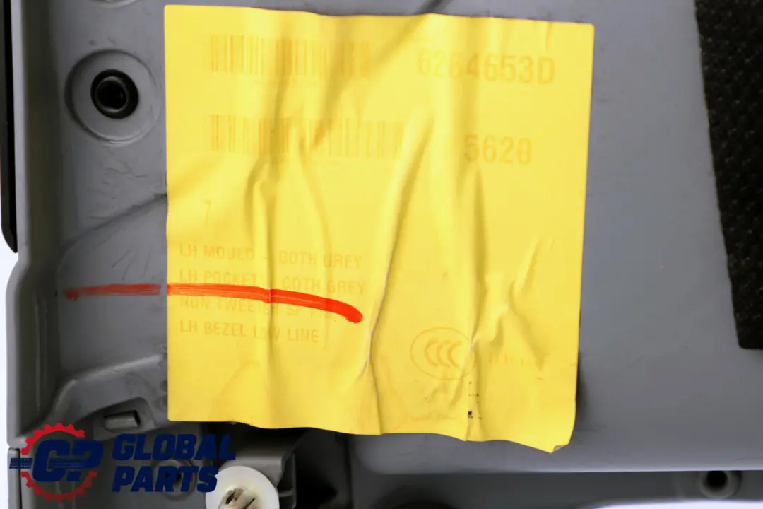 Left N/S Lateral Interior Trim Panel Quarter Gotham Grey to BMW Mini R56 Rear with Part number 2756049 BMW Mini R56 Rear Left N/S Lateral Interior Trim Panel Quarter Gotham Grey - SKU 2756049 - Part number 2756049