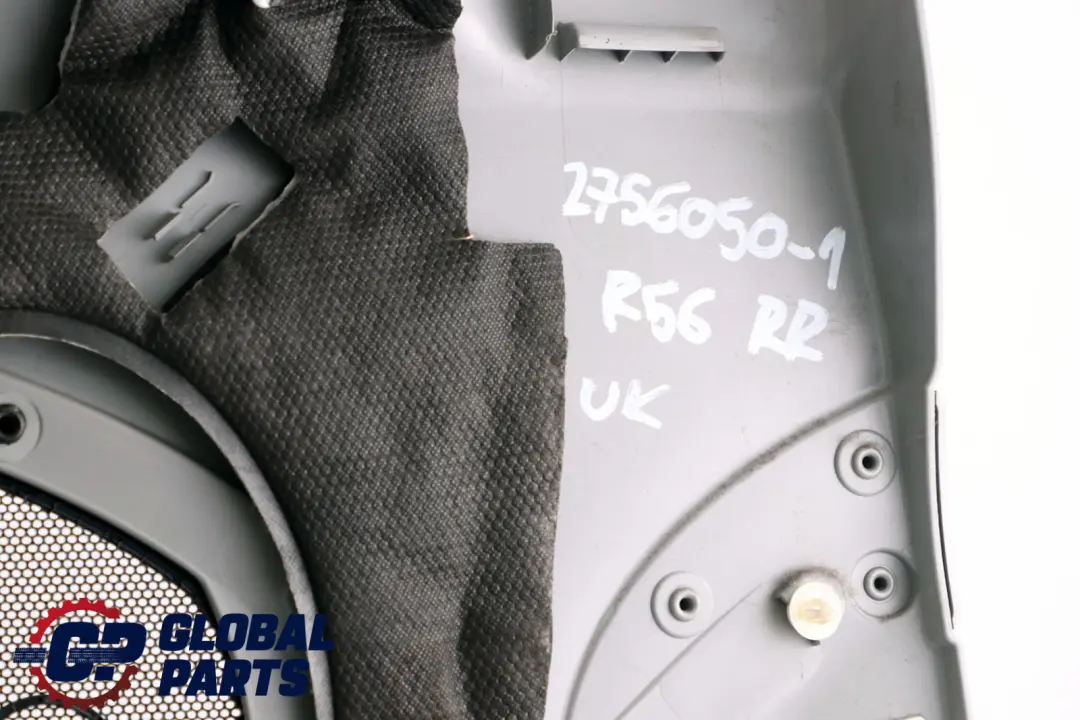 Right O/S Lateral Interior Trim Panel Quarter Gotham Grey to BMW Mini R56 1 Rear with Part number 2756050 BMW Mini R56 1 Rear Right O/S Lateral Interior Trim Panel Quarter Gotham Grey - SKU 2756050-1 - Part number 2756050