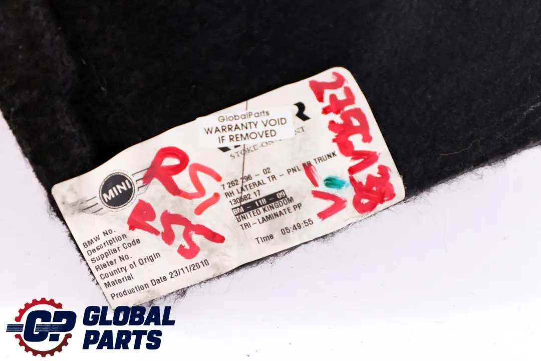 Mini Clubman 1 R55 Rivestimento Laterale Bagagliaio Posteriore Destro - SKU 2756138-1 - Numero di parte 2756138