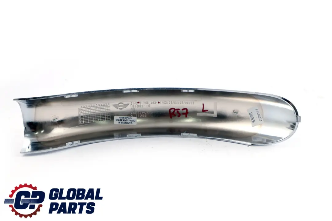 BMW Mini Cooper Cabrio R57 R57N LCI Upper Trim For Rollover Bar Chrome Left N/S - SKU 2756463 - Part number 2757946