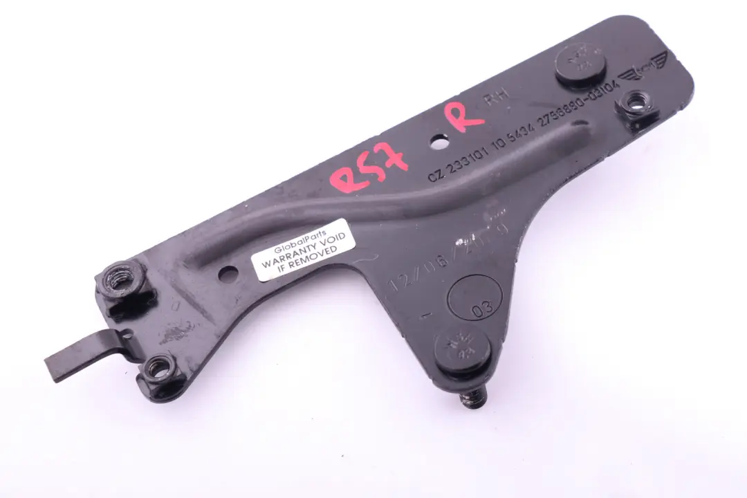 R57N Piastra Montaggio Soft Top Pieghevole Cabio Destra per Mini Cooper R57 con numero di parte 2756880 Mini Cooper R57 R57N Piastra Montaggio Soft Top Pieghevole Cabio Destra - SKU 2756880 - Numero di parte 2756880