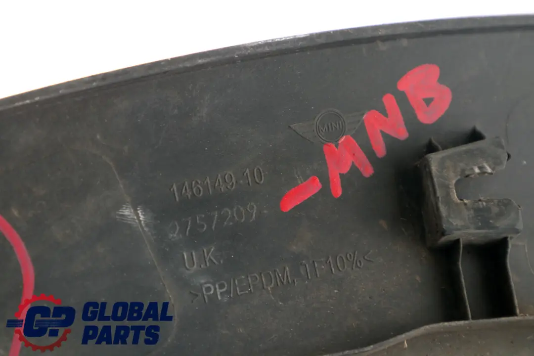 Arch Trim Extension Flare Front Left N/S to Mini Cooper R56 Wheel with Part number 2757209 Mini Cooper R56 Wheel Arch Trim Extension Flare Front Left N/S - SKU 2757209-MNB - Part number 2757209