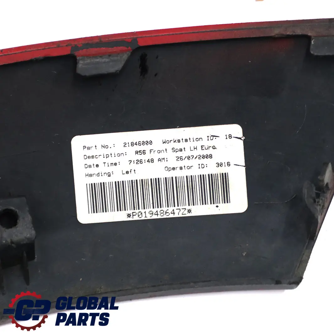Distanziali Pannello Laterale Frontale SX Rosso per Mini Cooper R56 R57 R58 con numero di parte 2757209 Mini Cooper R56 R57 R58 Distanziali Pannello Laterale Frontale SX Rosso - SKU 2757209-RED - Numero di parte 2757209