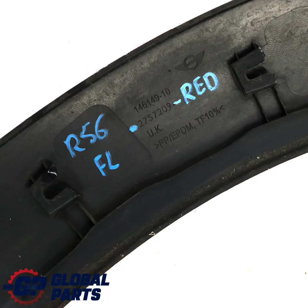 Ensanchamiento Paso Rueda Delantero Izquierdo Rojo para Mini R56 R57 R58 con número de pieza 2757209 Mini R56 R57 R58 Ensanchamiento Paso Rueda Delantero Izquierdo Rojo - SKU 2757209-RED - Número de pieza 2757209