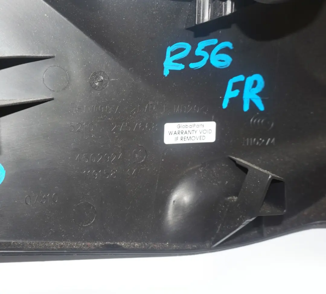 BMW Mini R56 R57 Front Seat Outer Right O/S Covering Cover Trim Black - SKU 2757640 - Part number 2757640